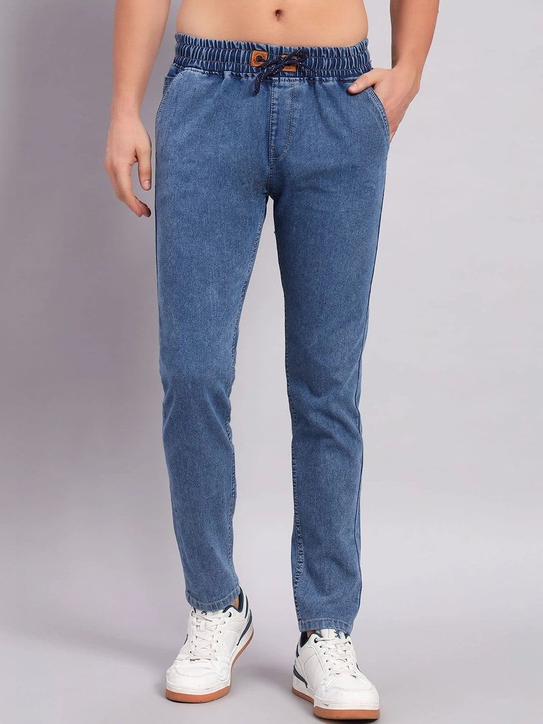 Creatywitty Men Comfort Jogger Mid-Rise Light Fade Stretchable Jeans - view 1