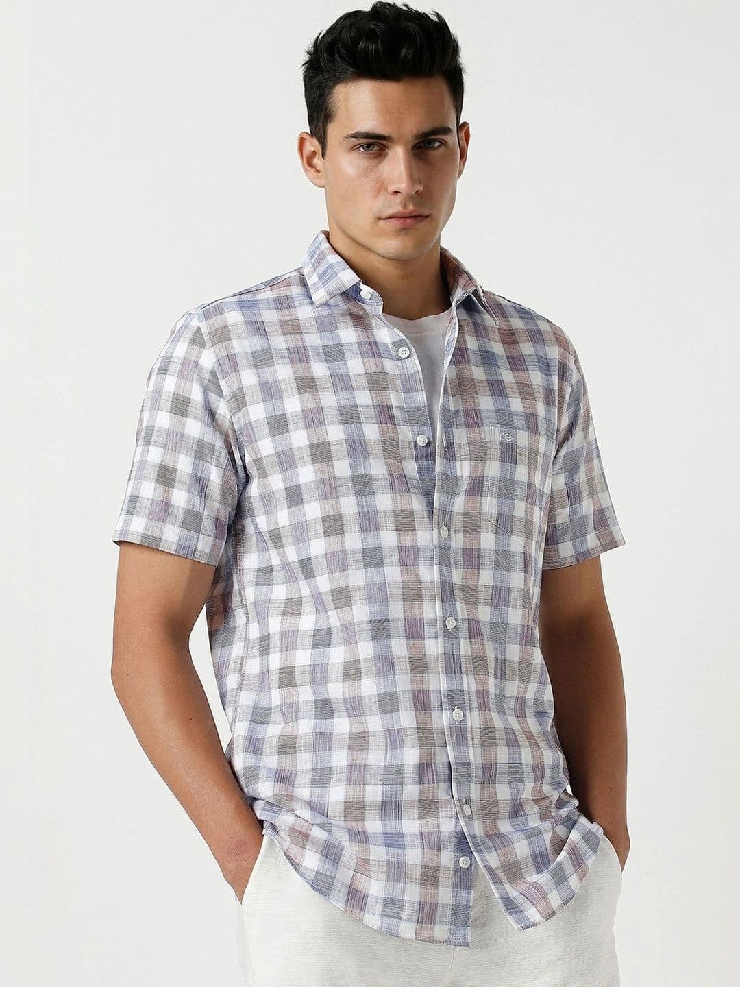 Peter England Casuals Men Slim Fit Checked Casual Shirt - view 1