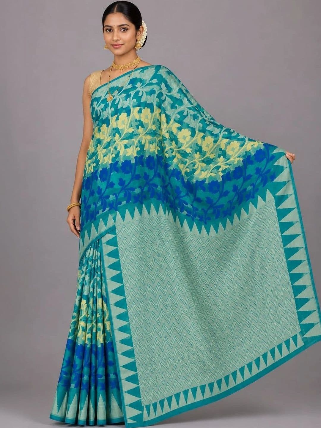 Fashioneta Exclusive Floral Art Silk Saree - view 1