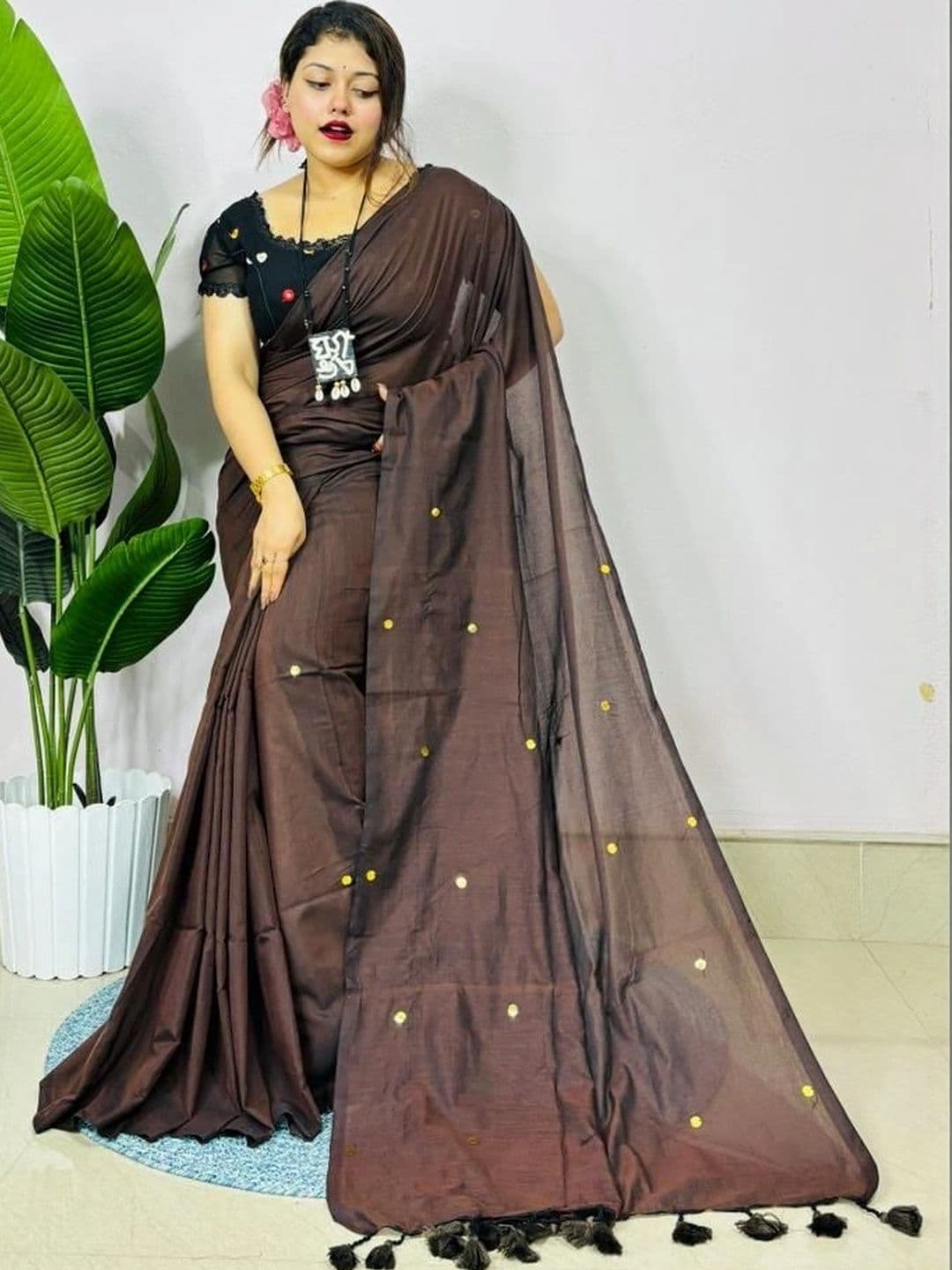 AURIC LOFT Pure Cotton Khadi Saree - view 1