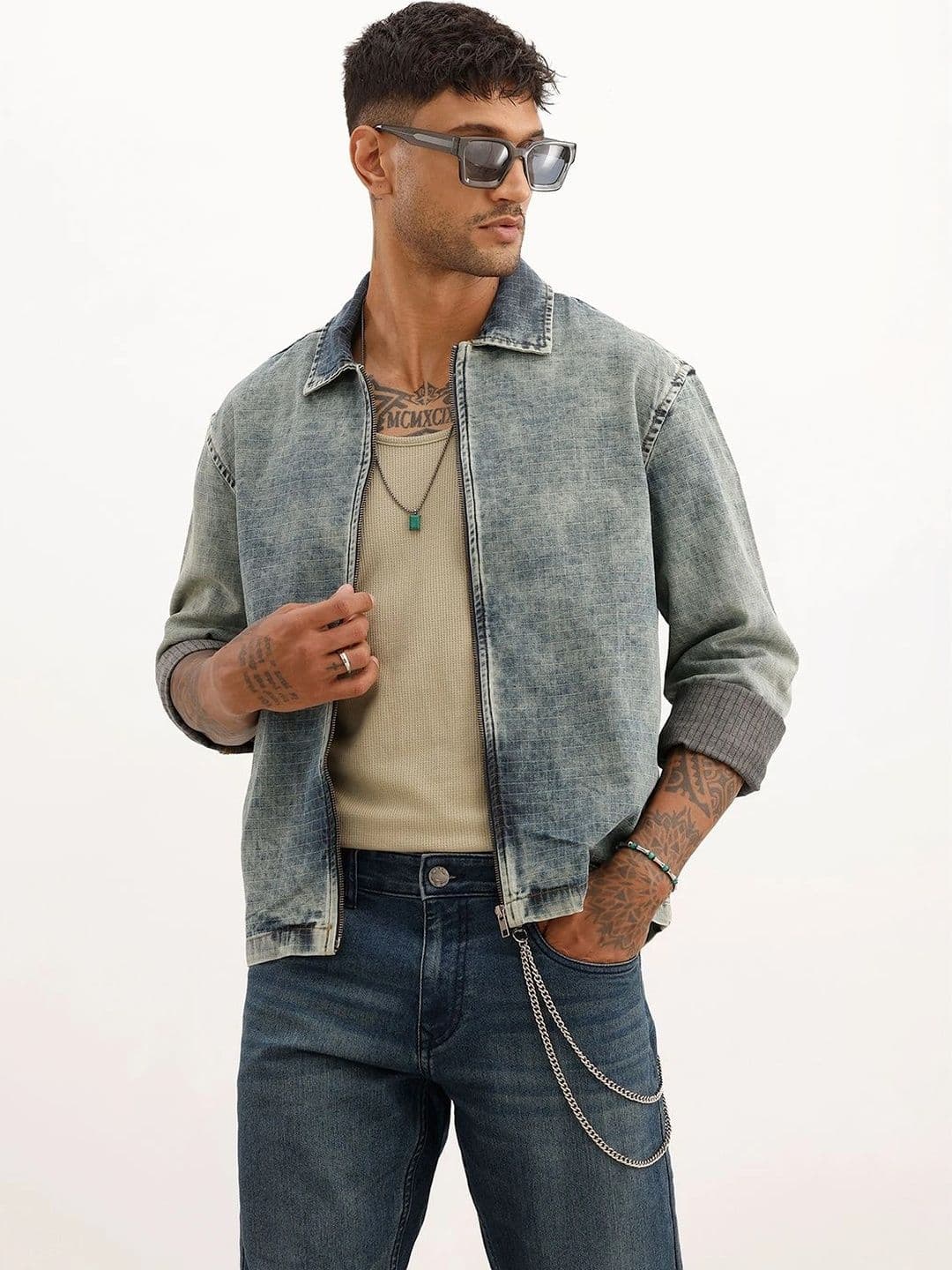 WROGN Men Washed Denim Jacket - view 1