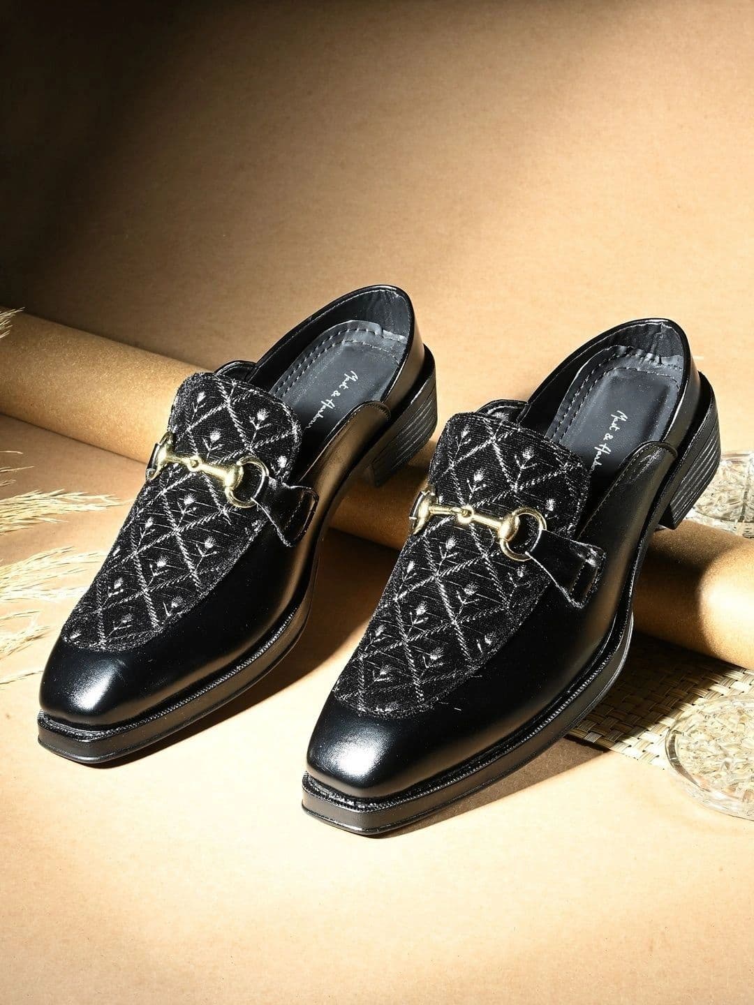 Mast & Harbour Men Textured Synthetic Leather Pointed Toe Slip-On Formal Loafers Shoes - view 1