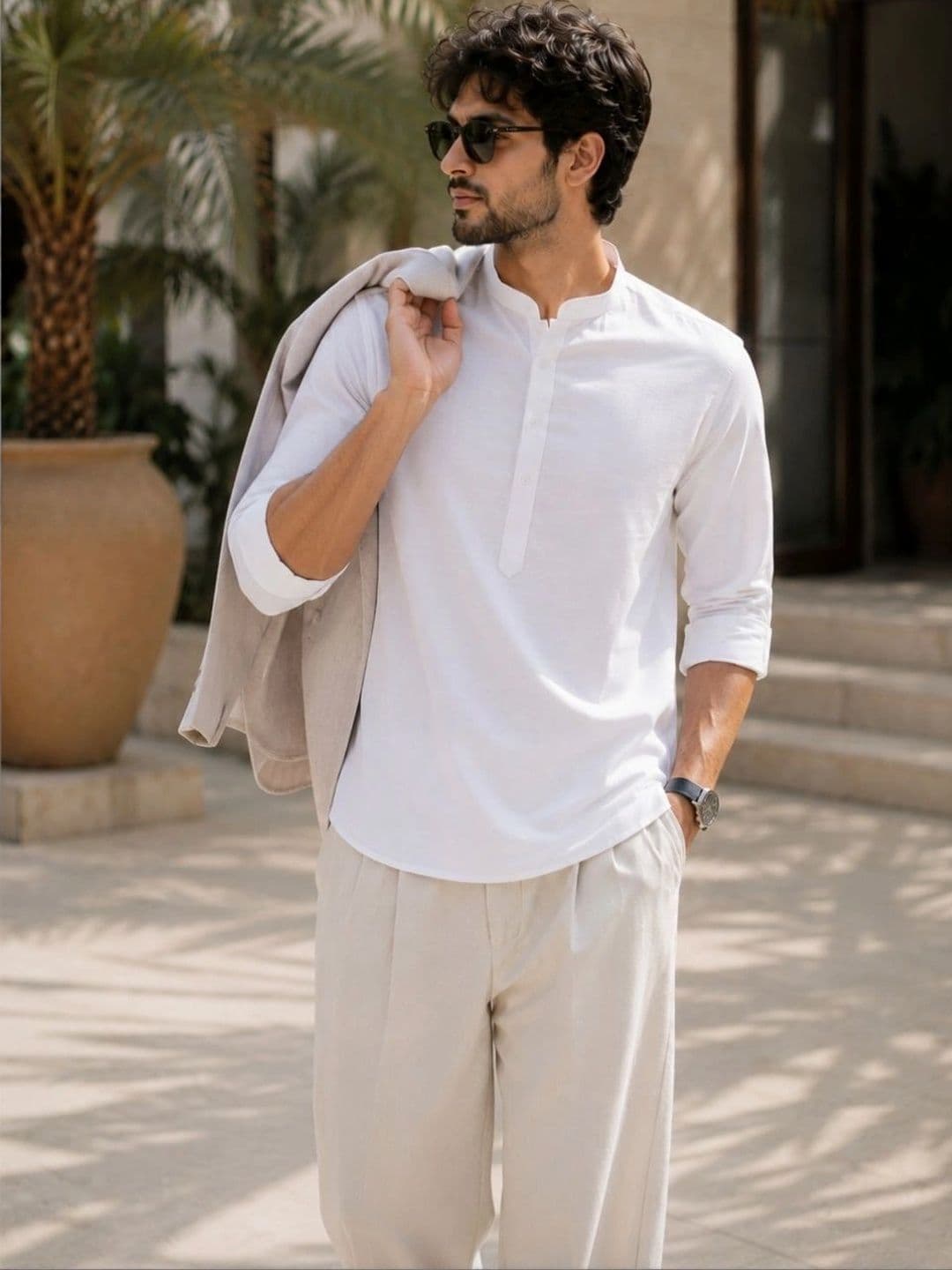 See Designs Men Solid Kurta Straight Above knee Regular Cotton Kurta - view 1