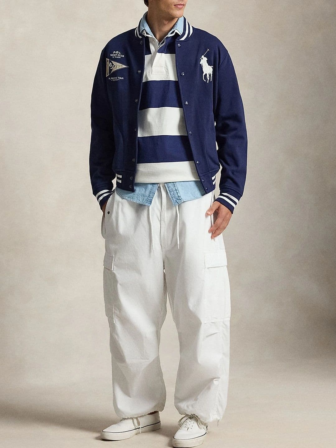 Polo Ralph Lauren Men Brand Logo Varsity Jacket - view 1