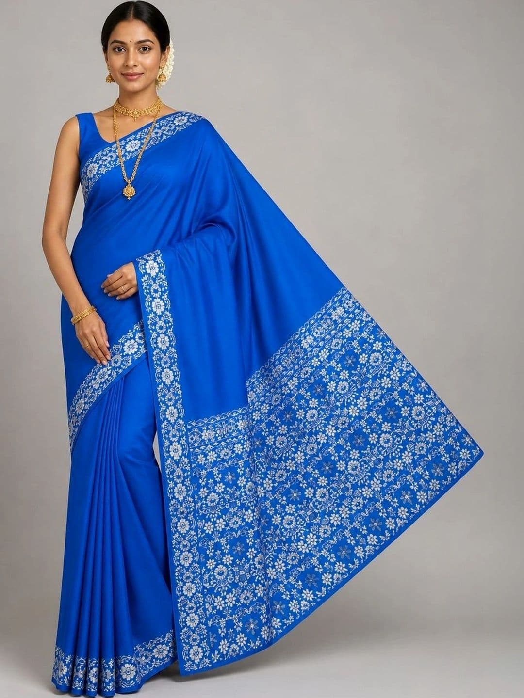 Fashioneta Sarees Woven Design Embroidered Art Silk Saree - view 1