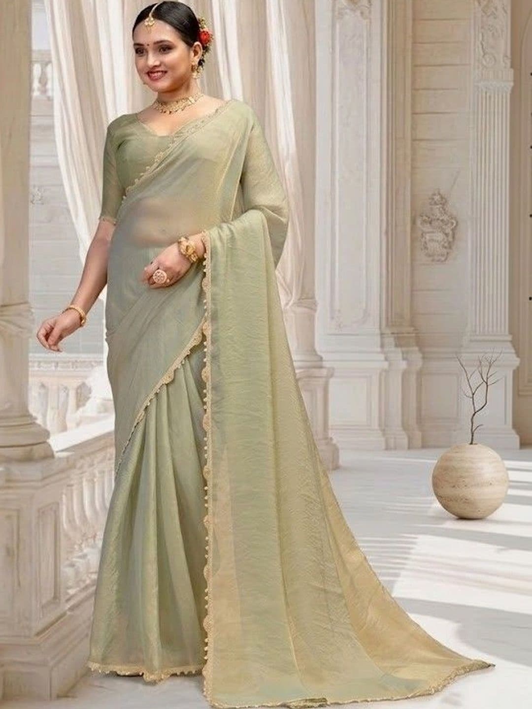 Moda Rapido Zari Silk Blend Chanderi Saree - view 1