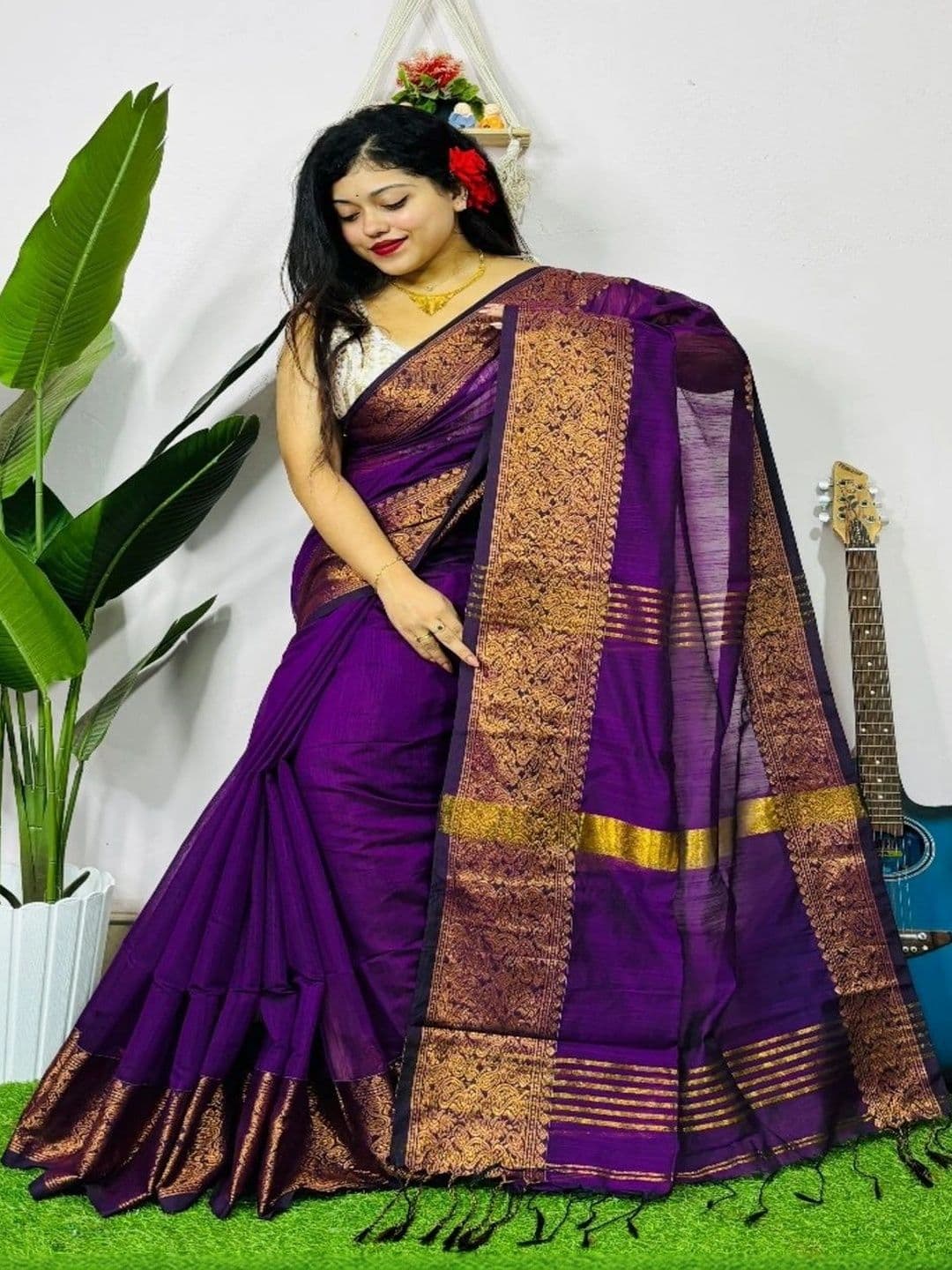 Zayraa Zari Silk Cotton Khadi Saree - view 1