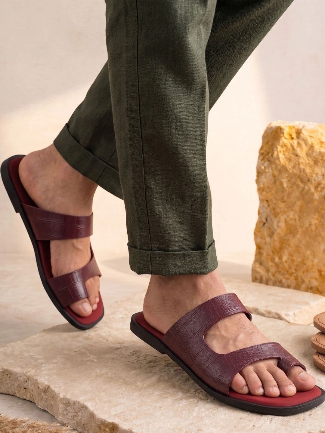 House of Pataudi Men Leather Shoe-Style Sandals - view 1