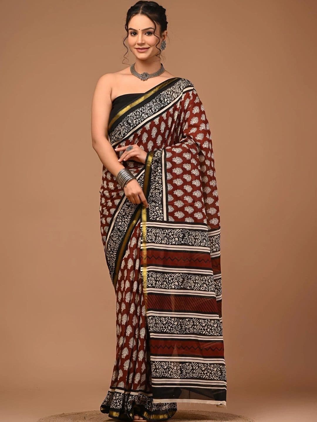 Lovwear Pure Cotton Ikat Saree - view 1