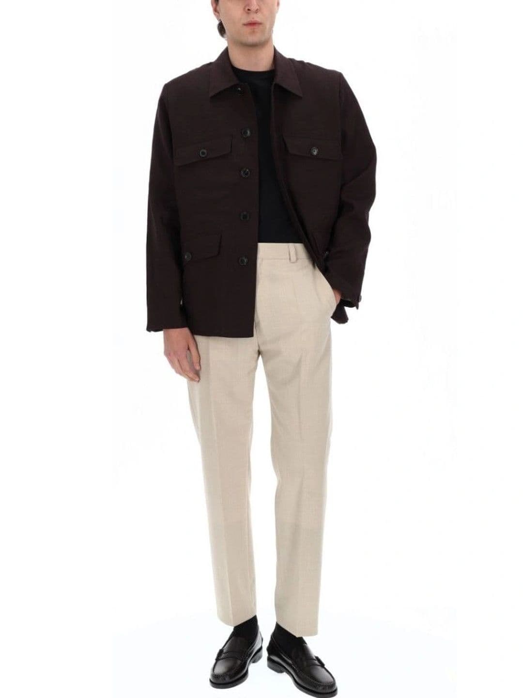 Paul Smith Purple Solid Shirt Collar Jacket - view 1