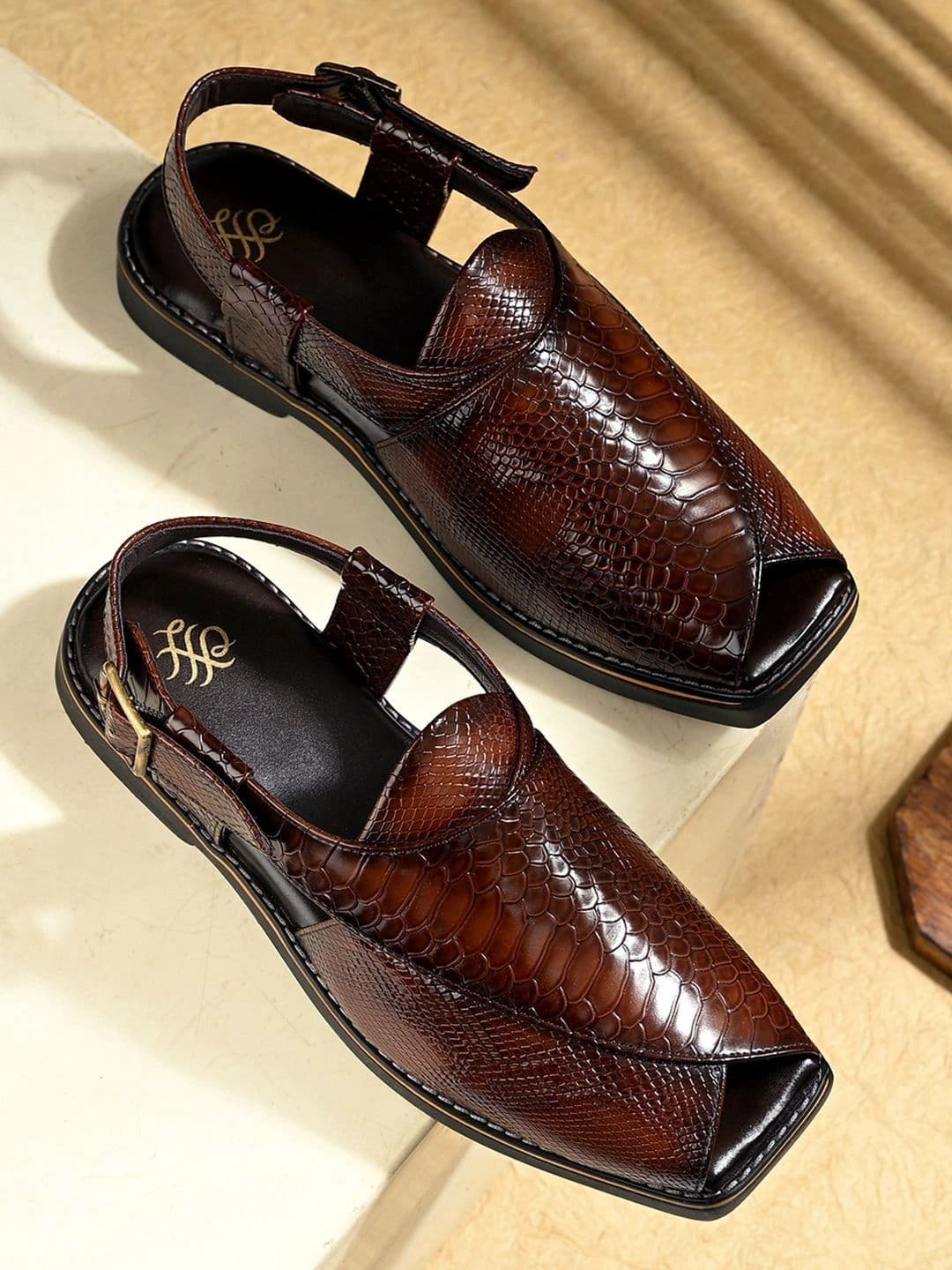 House of Pataudi Men Leather Fisherman Sandals - view 1