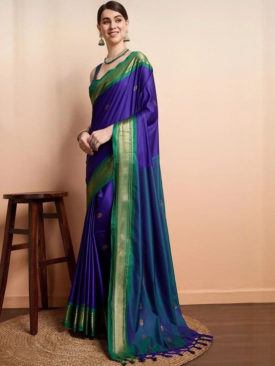 Moda Rapido Woven Design Zari Silk Blend Mysore Silk Saree - view 1