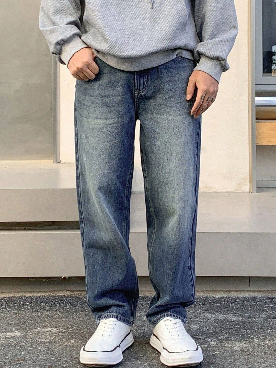 Encrypt Men Regular Fit High-Rise Low Distress Jeans - view 1