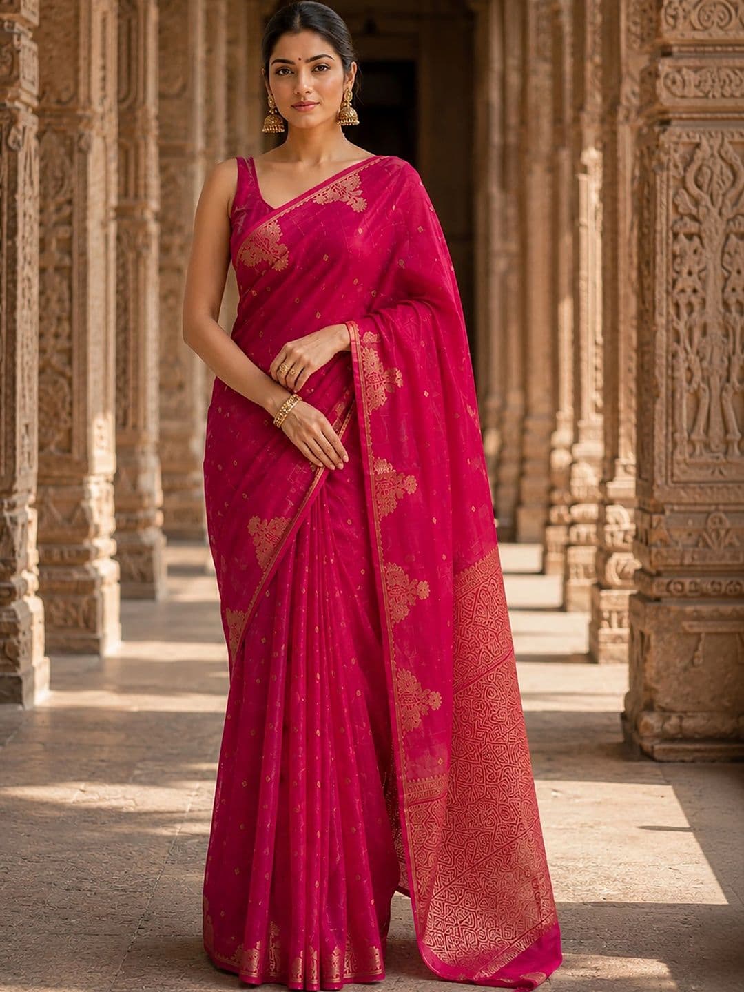 KALINI Woven Design Zari Silk Blend Designer Banarasi Saree - view 1
