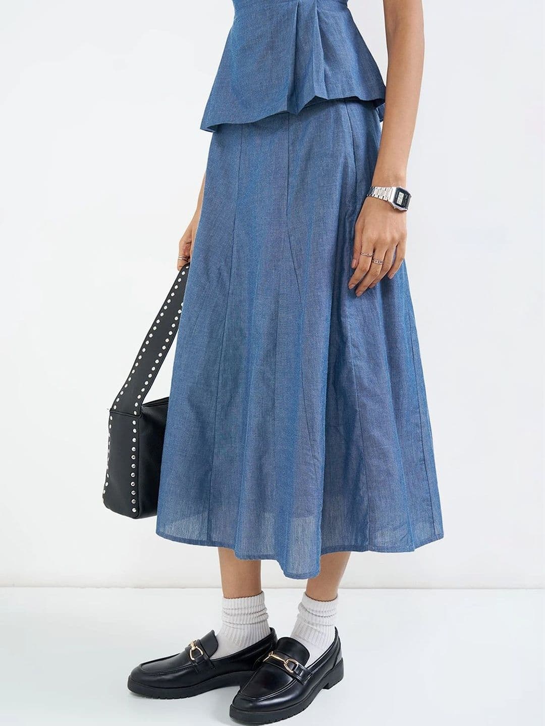 SF JEANS by Pantaloons Women Cotton Midi A-Line Skirt - view 1