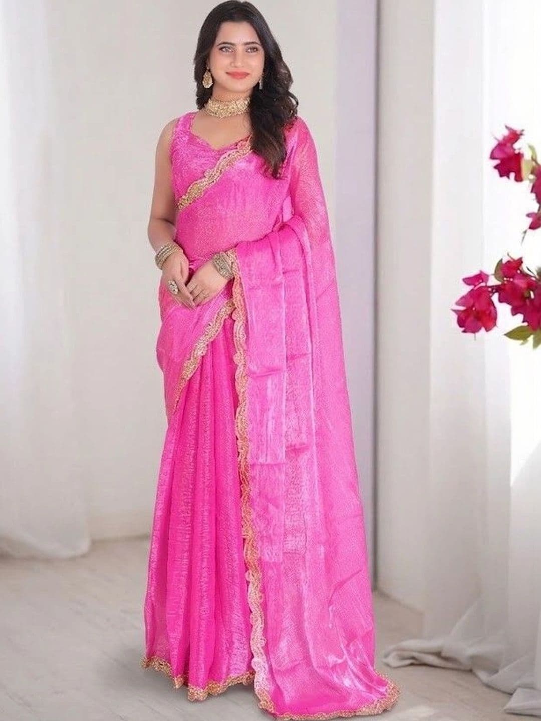 Moda Rapido Woven Design Embroidered Silk Blend Chanderi Saree - view 1