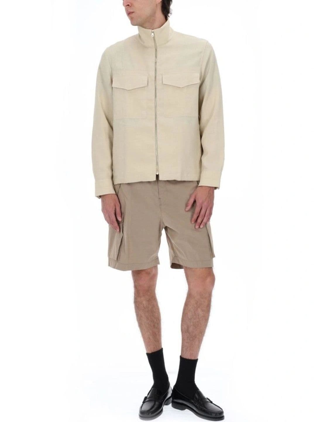 Paul Smith Beige Solid Mock Collar Jacket - view 1