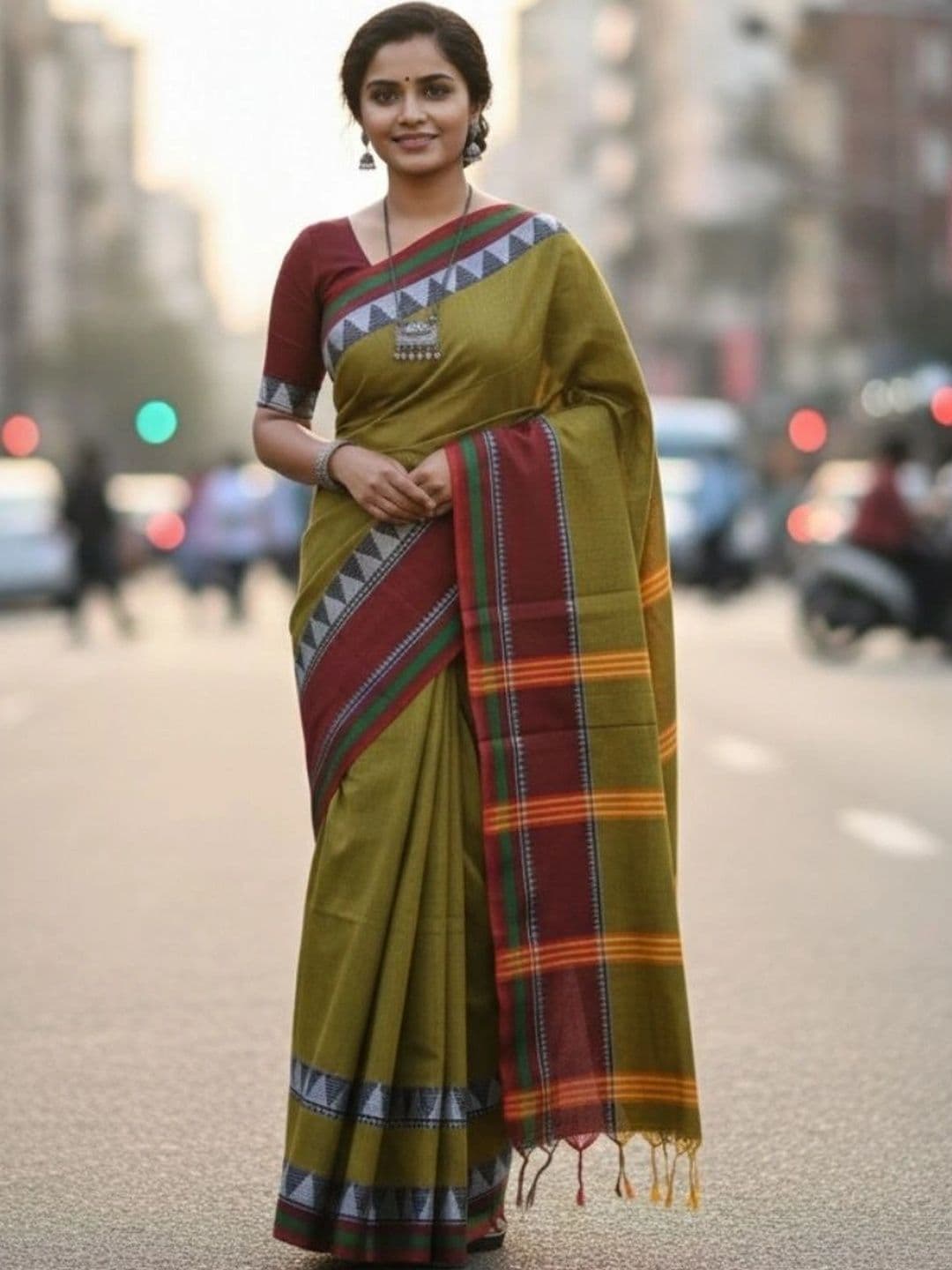 Zayraa Striped Khadi Saree - view 1