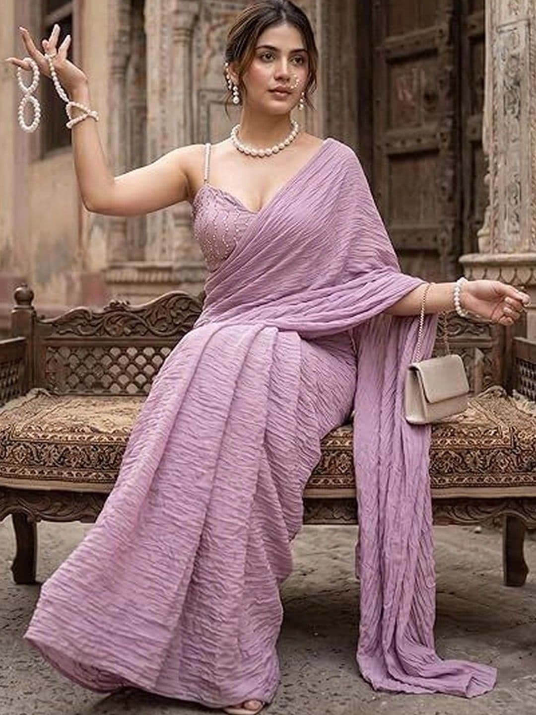 Riddhi Textile Hub Pure Chiffon Saree - view 1