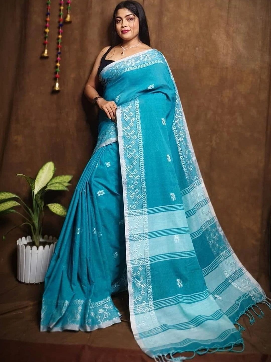 Saree star Woven Design Pure Cotton Sarees - view 1