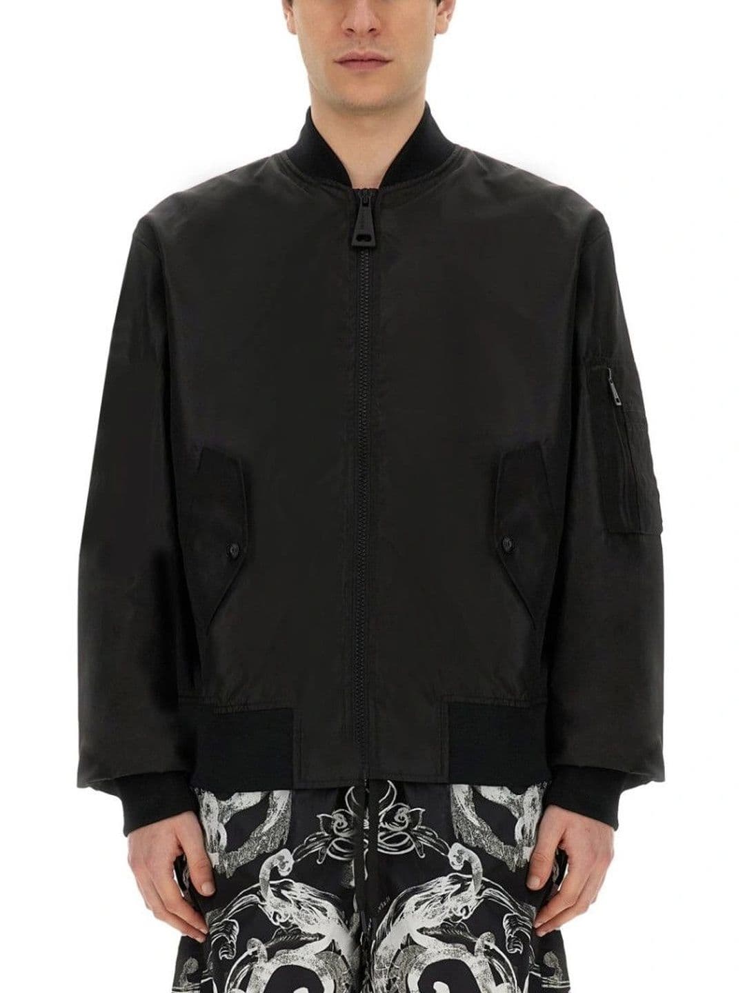 Versace Jeans Couture Black Solid Mock Collar Jacket - view 1