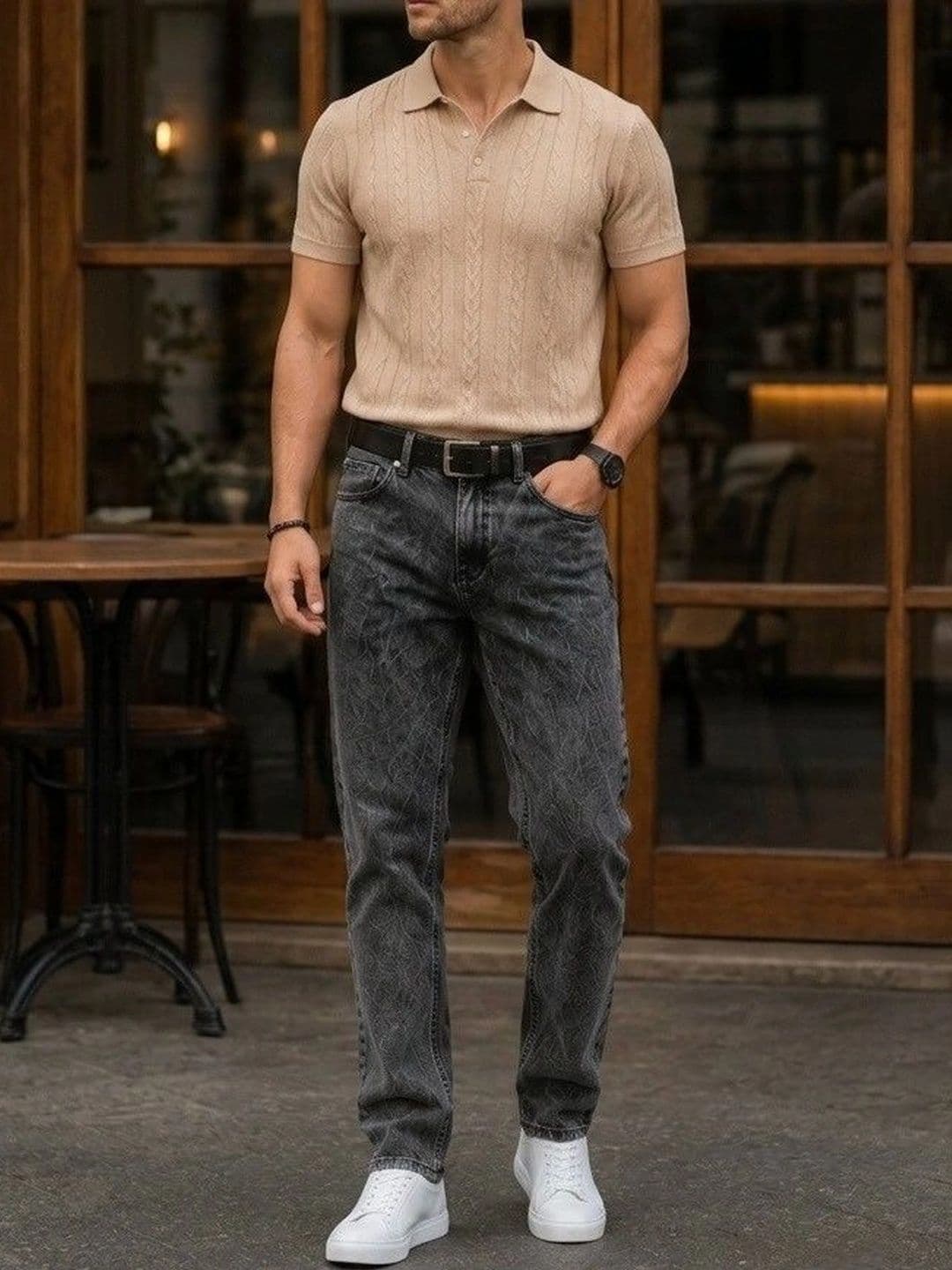 PINKLIT Men Mid-Rise Light Fade Printed Jeans - view 1