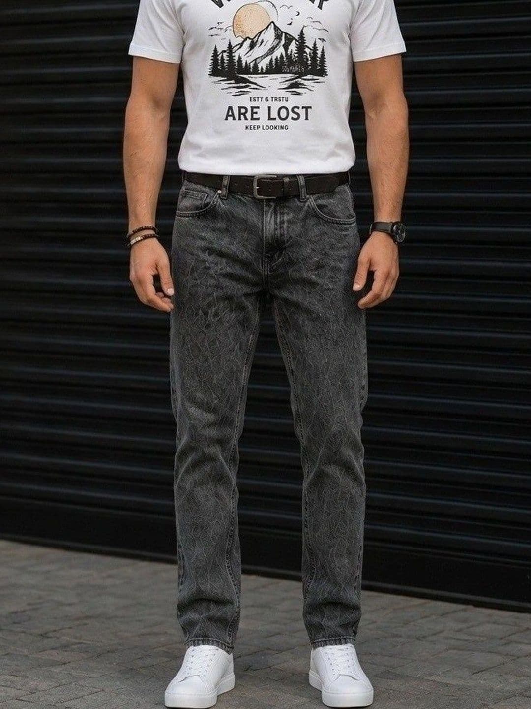 PINKLIT Men Mid-Rise Low Distress Light Fade Jeans - view 1