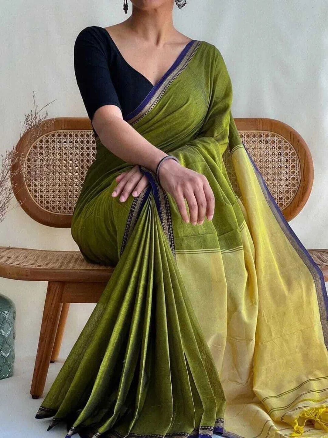 Saree star Striped Pure Cotton Sarees - view 1