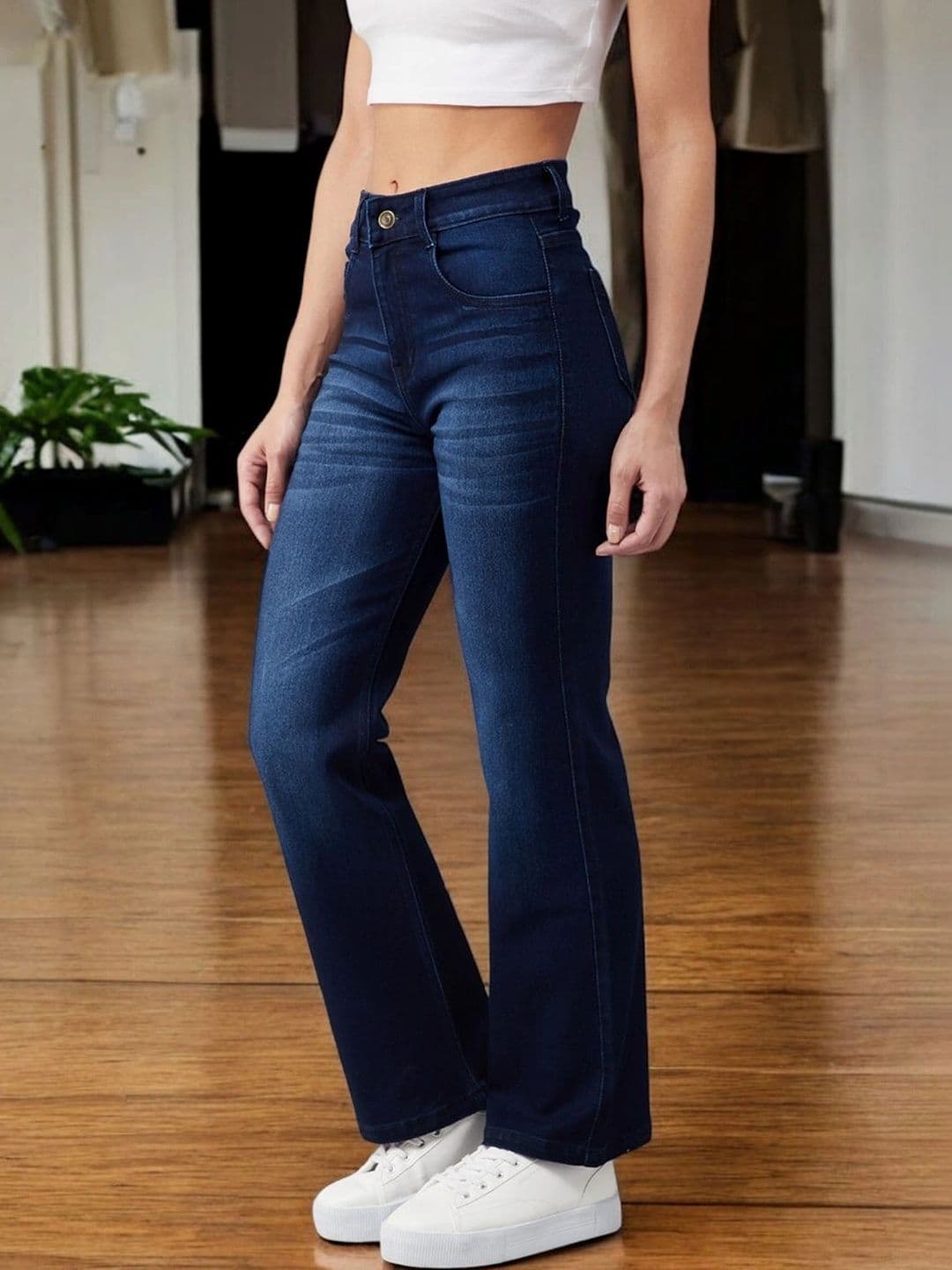 Miss Chase Women Wide Leg Mid-Rise Stretchable Jeans - view 1