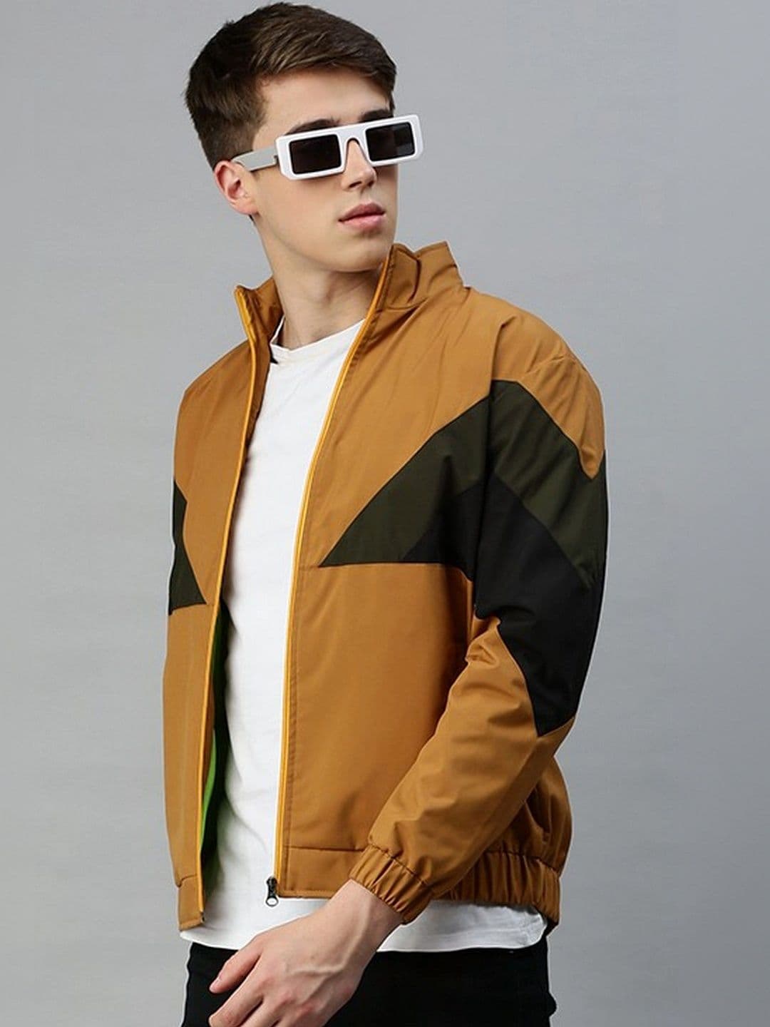 Kaali Peeli Men Colourblocked Outdoor Bomber Jacket - view 1
