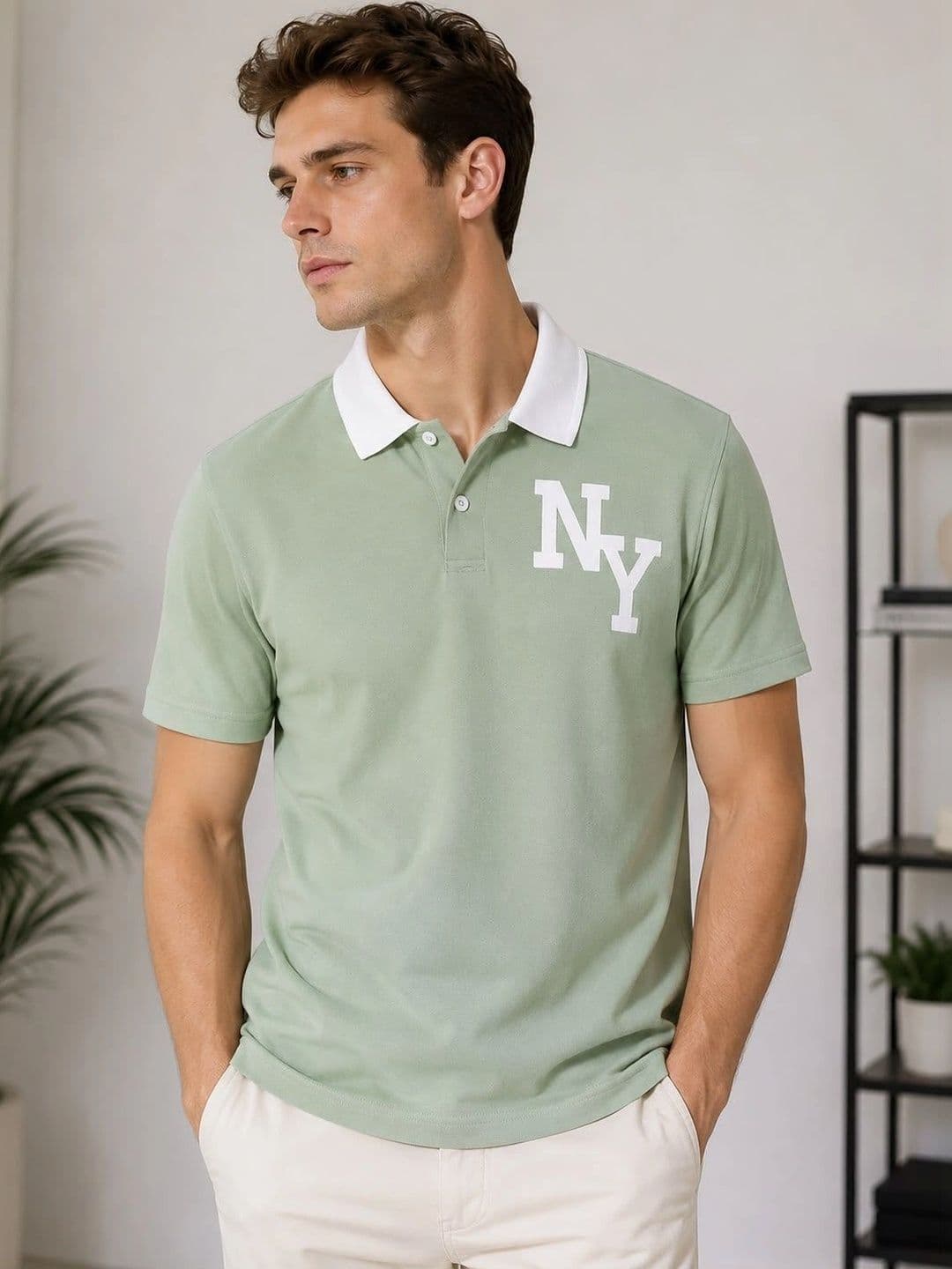 Moda Rapido Men Typography Printed Polo Collar T-shirt - view 1