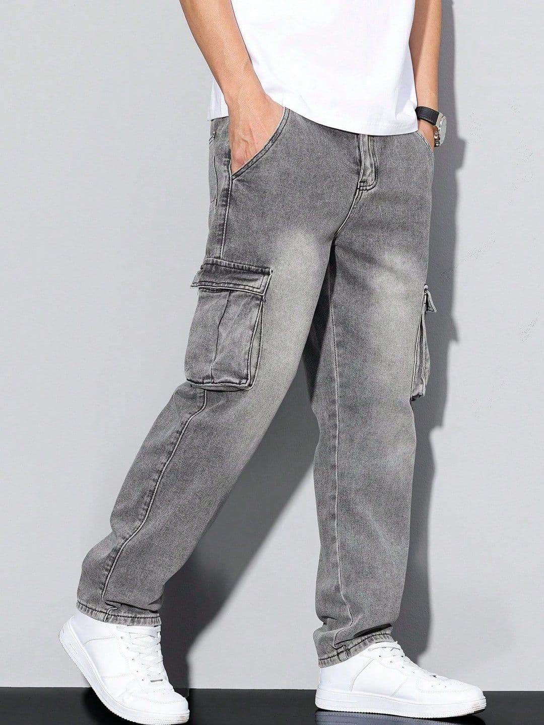 Encrypt Men Regular Fit High-Rise Low Distress Jeans - view 1