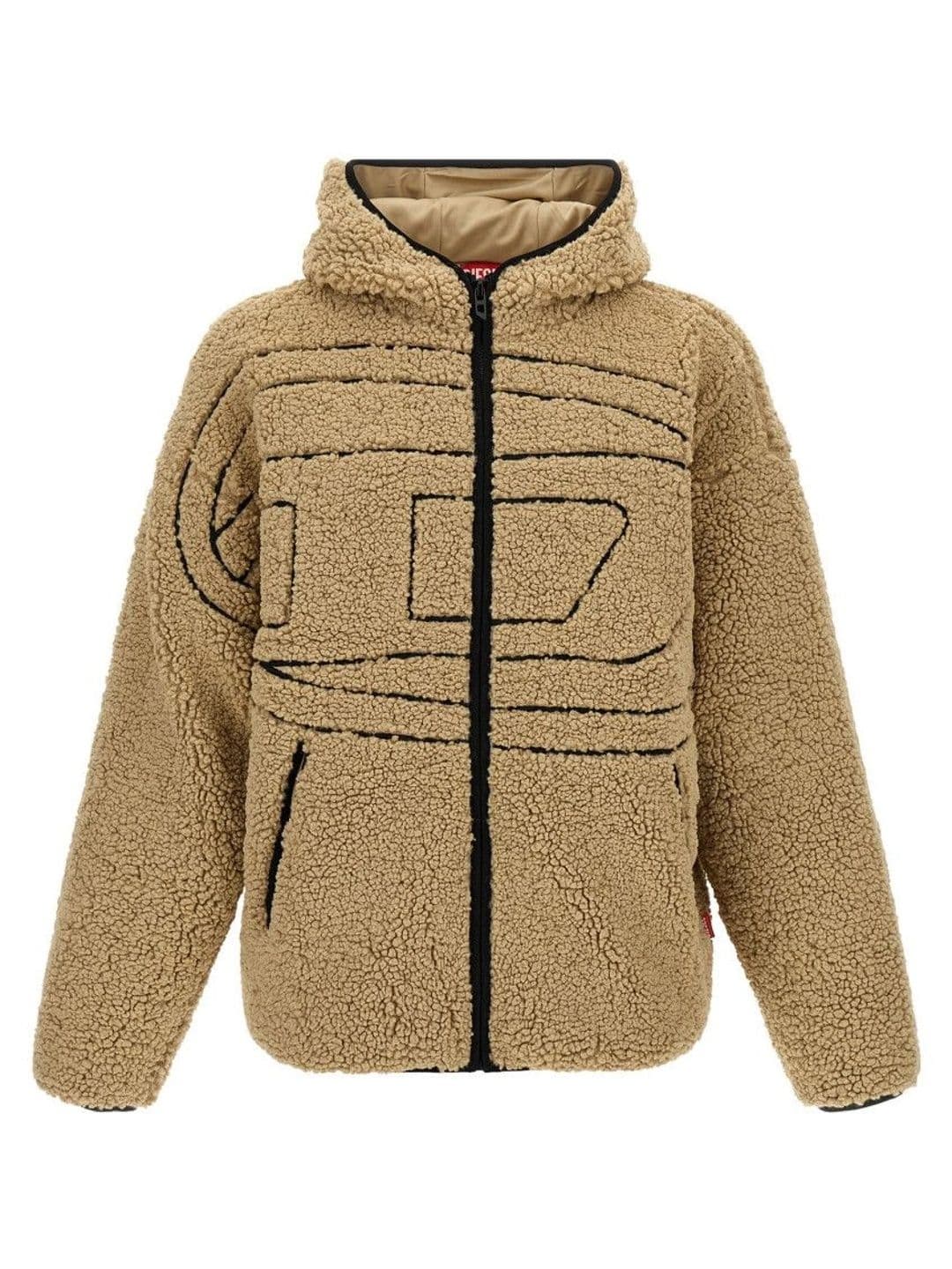 DIESEL Beige Logo Hood Jacket - view 1