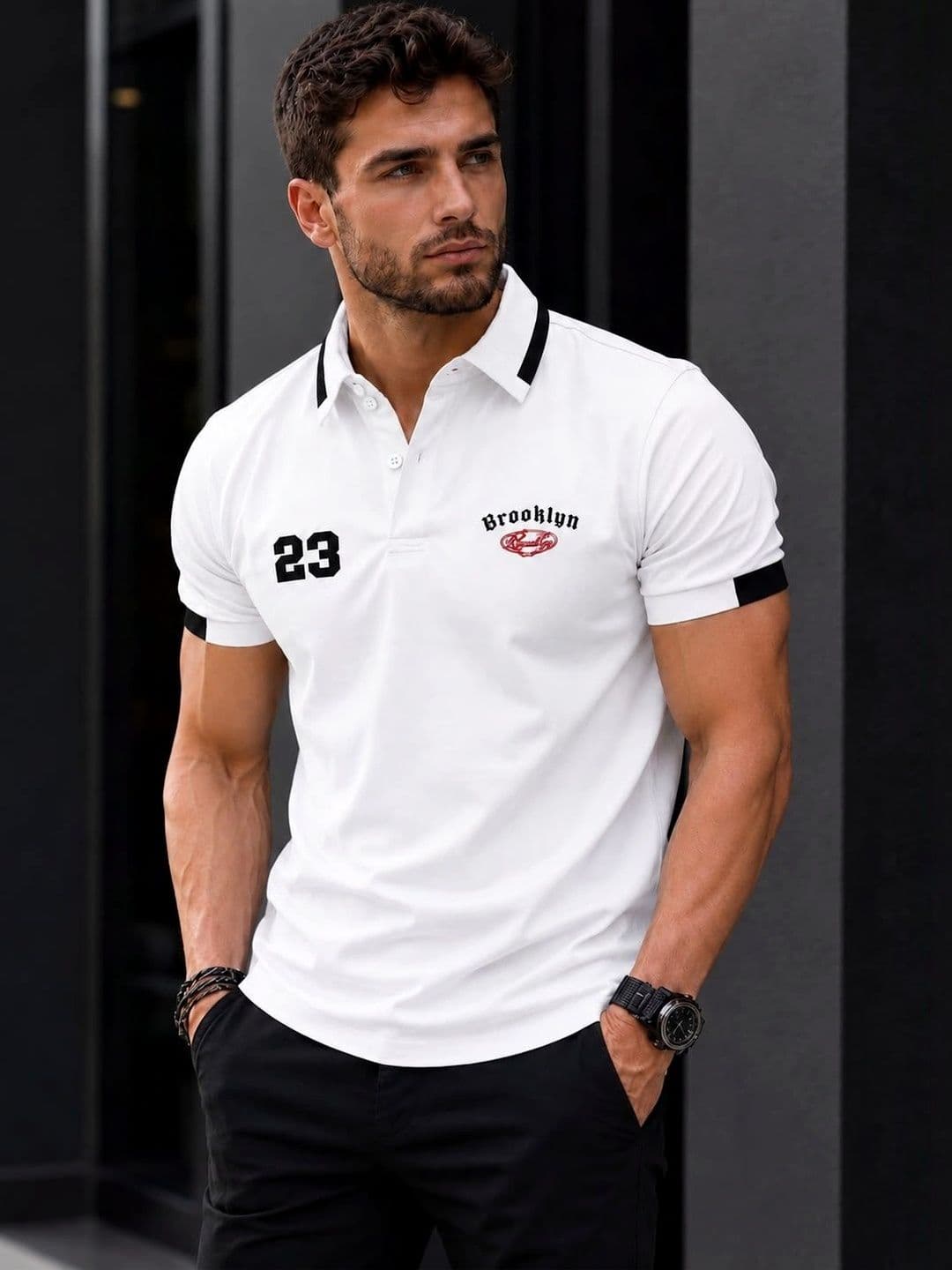 Moda Rapido Men Typography Printed Polo Collar T-shirt - view 1