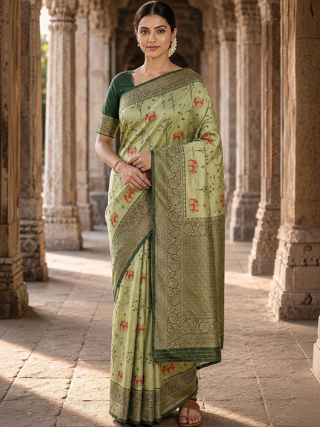 KALINI Woven Design Zari Silk Blend Designer Banarasi Saree - view 1