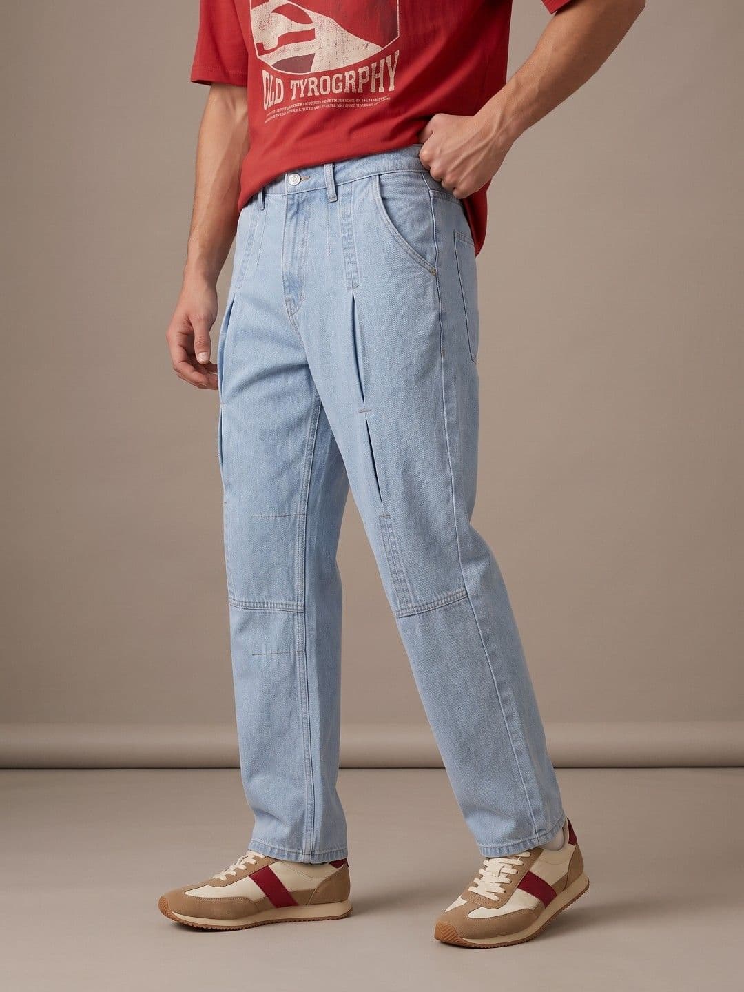 glitchez Men Pure Cotton Straight Fit Mid-Rise Jeans - view 1
