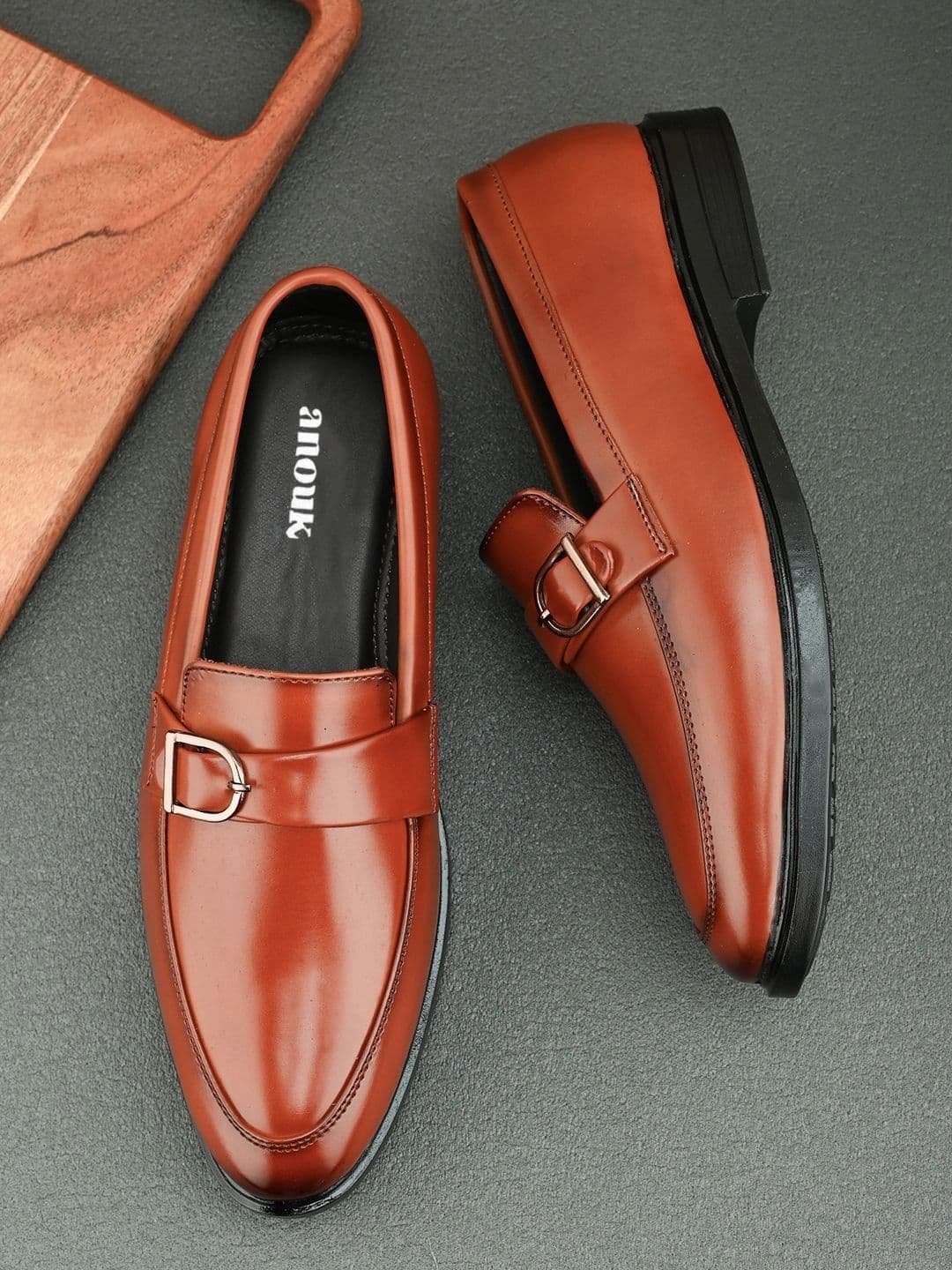 Anouk Men Pointed Toe Slip-On Formal Loafers - view 1