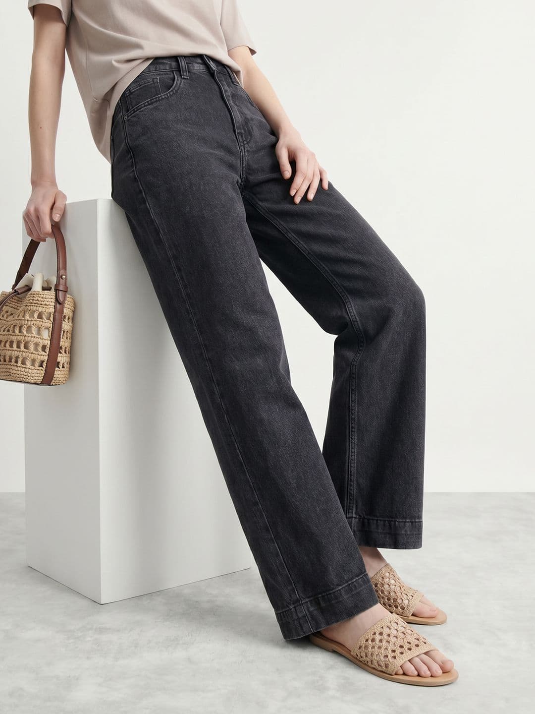 Mast & Harbour Women Straight Fit Pure Cotton Jeans - view 1