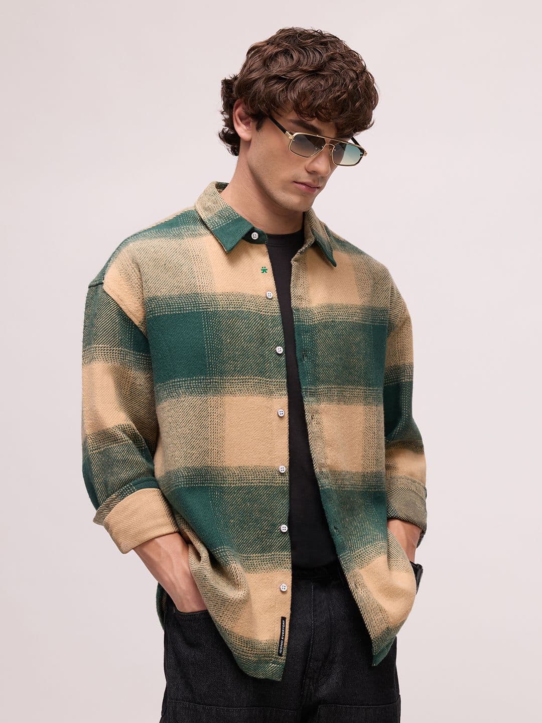 CAHOOT Men's Oversized Fit Buffalo Check Flannel Shirt - view 1