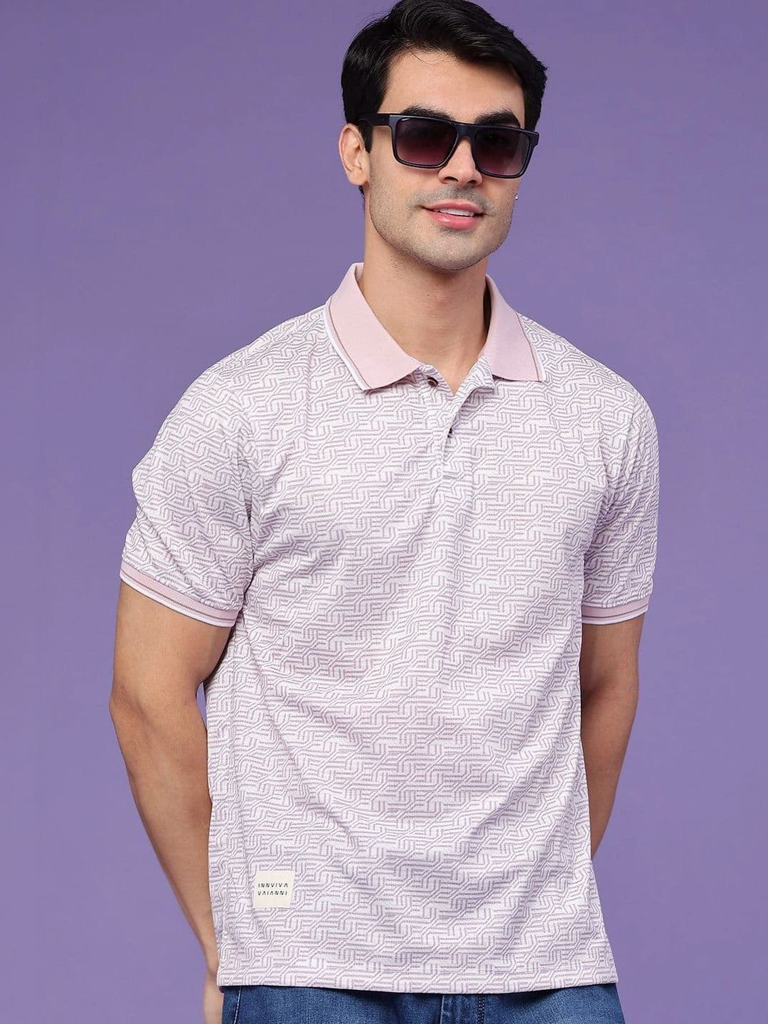 V-Mart Men Printed Polo Collar T-shirt - view 1