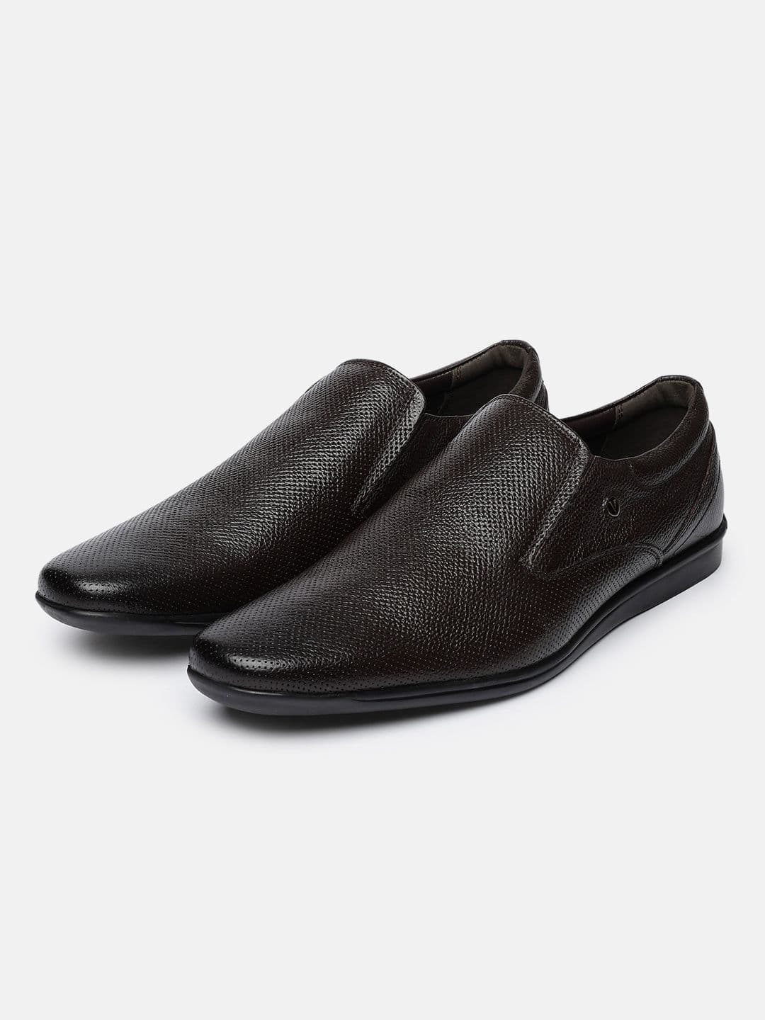 Van Heusen Men Textured Leather Pointed Toe Formal Slip-On Shoes - view 1