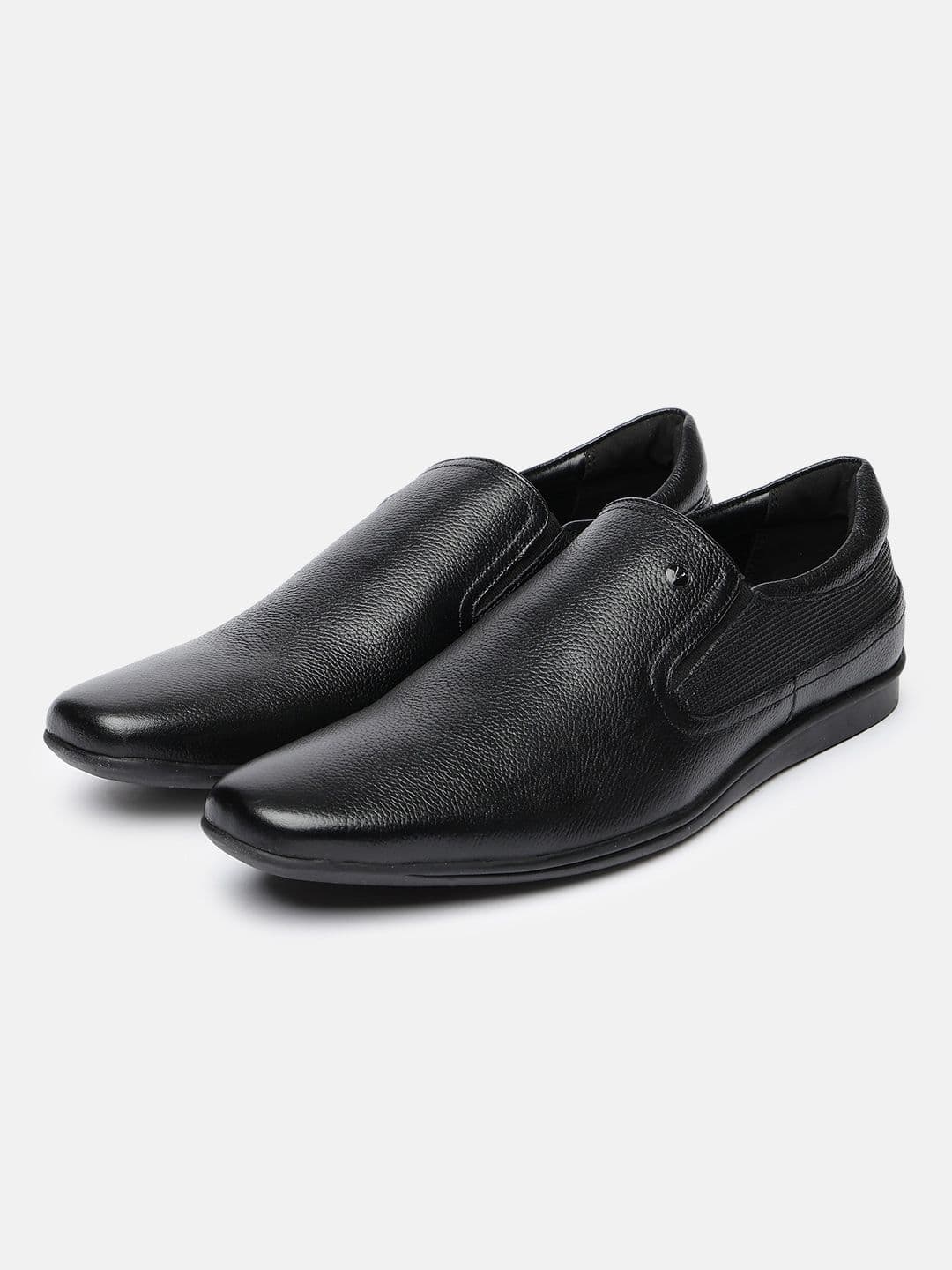 Van Heusen Men Textured Leather Pointed Toe Formal Slip-On Shoes - view 1