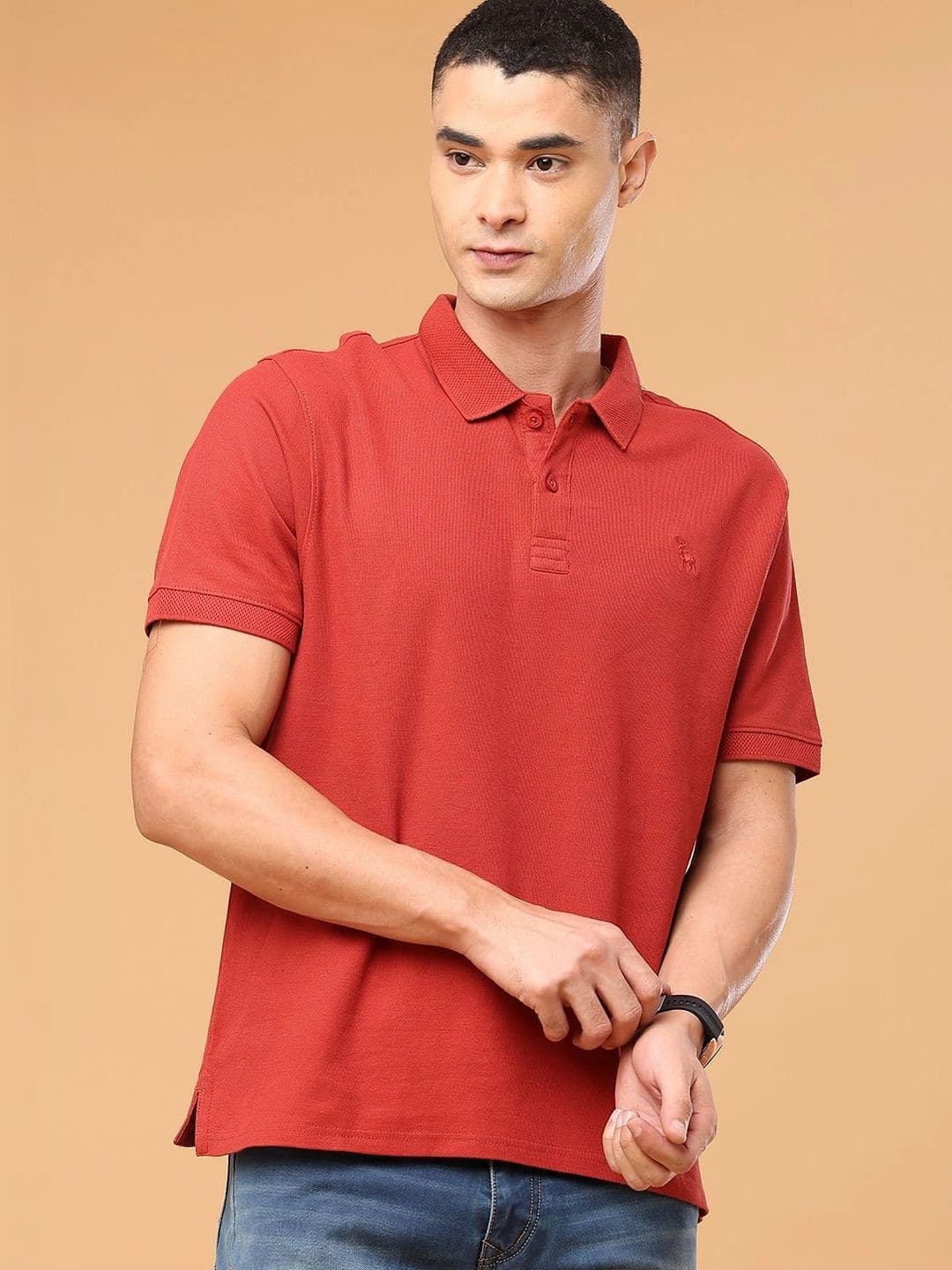 V-Mart Men Brand Logo Polo Collar T-shirt - view 1