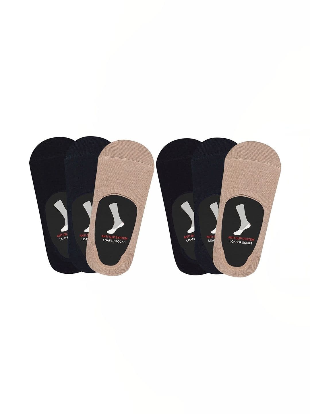 Faton Men Pack of 6 Cotton Shoe Liners Socks - view 1