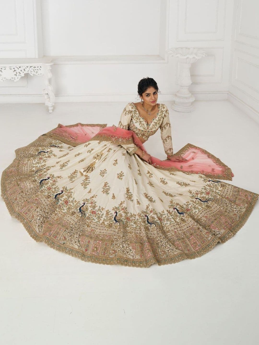 KESAR FAB Embroidered Sequinned Semi-Stitched Lehenga & Blouse With Dupatta - view 1