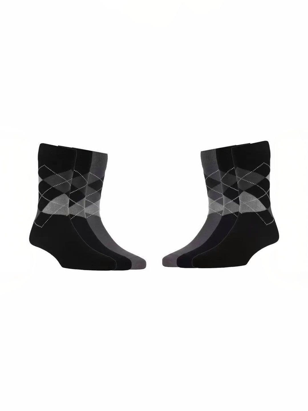 Faton Unisex Pack of 6 Cotton Patterned Calf Length Socks - view 1