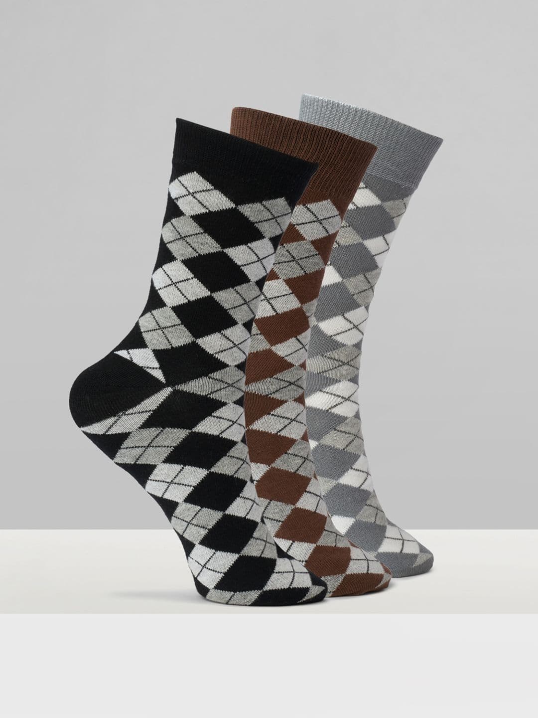 Urban Ranger by pantaloons Men Pack of 3 Cotton Blend Assorted Patterned Calf Length Socks - view 1