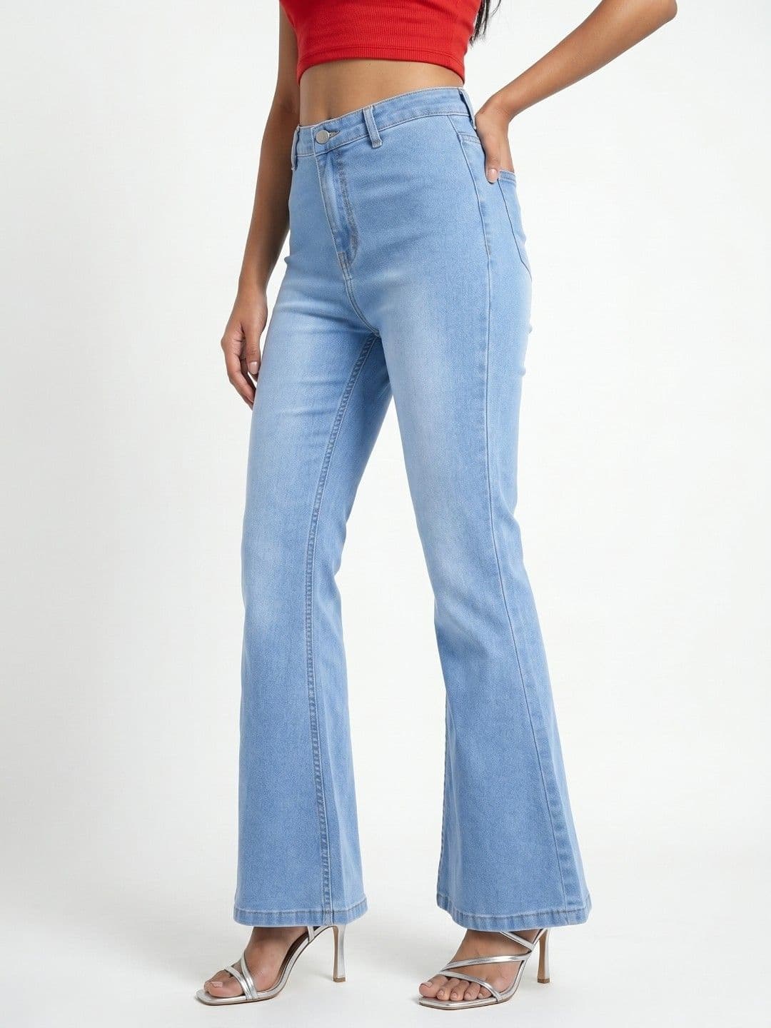 glitchez Women Bootcut Fit High-Rise Light Fade Stretchable Jeans - view 1