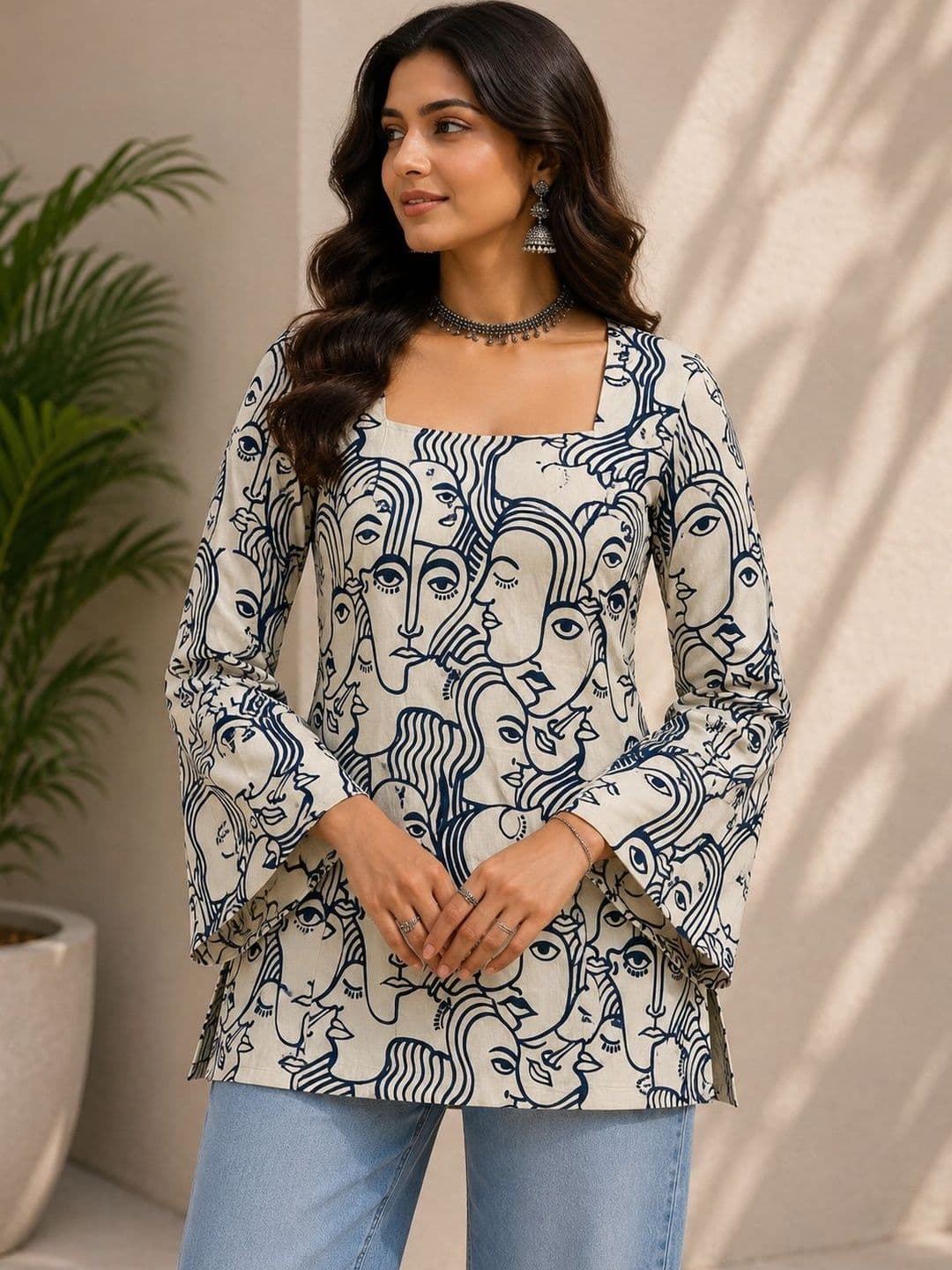 DIORICA Women Printed Flared Sleeves Kurta - view 1