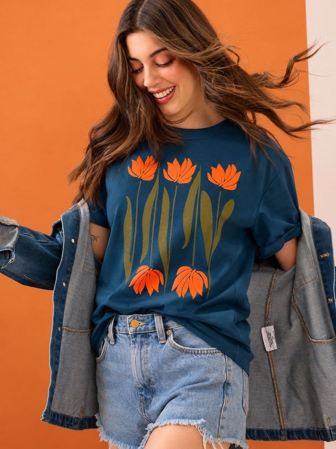 Moda Rapido Women Floral Printed T-shirt - view 1
